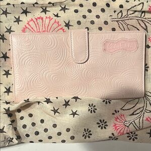Carlos Falchi Soft Pink Embossed Wallet